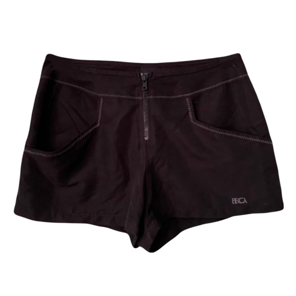 Becca by Rebecca Swim Boardshorts Black
W/ Black Trim Front Zipper Pockets Small